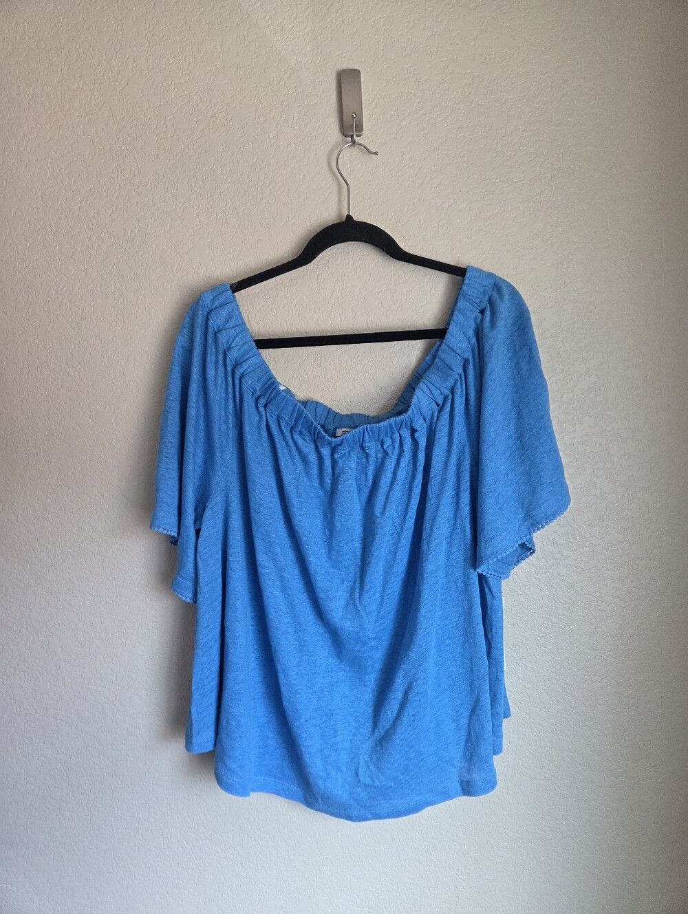 NWT Chico's Linen Off The Shoulder Top Size 3